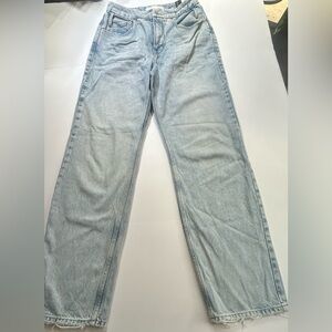 Zara Good American Collection Light Wash Raw Hem Jeans | Size 4